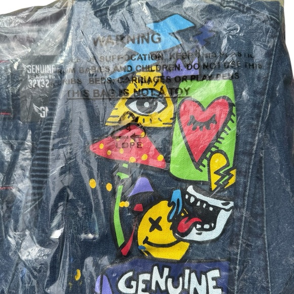 Men’s Denim Pants Graphic Print “Genuine” NWT - Picture 5 of 6